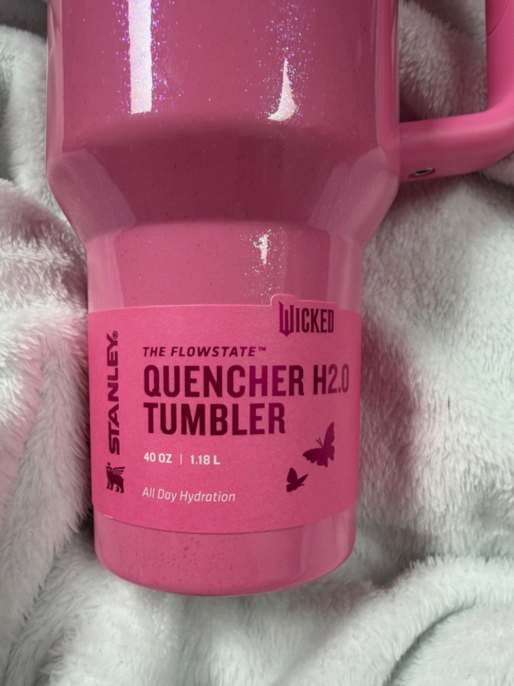 Wicked “Glenda” Stanley Hot Pink Tumbler with sparkles & Gold Accents - Picture 10 of 13